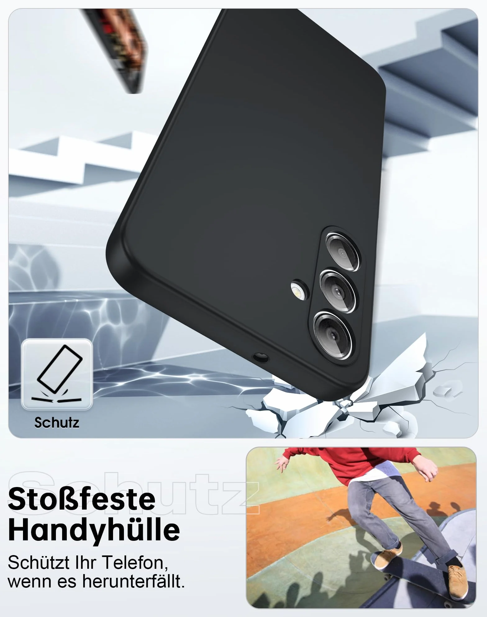 LeYi Samsung A16 5G/4G 2 sztuki szkła hartowanego etui miękki płynny silikon TPU ochronny ultra cienki, odporny na wstrząsy futerał z ochroną aparatu do Samsung Galaxy A 16, czarny