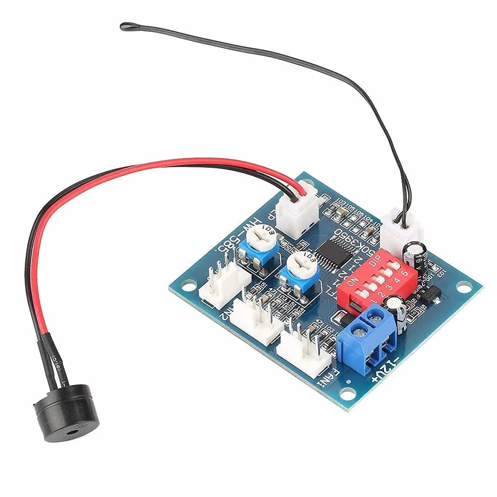 Samodzielny kontroler wentylatora PWM DC 12V 4-przewodowy termostat, kontroler PWM kontroler prędkości wentylatora z czujnikiem, moduł kontrolera DIY do kontrolera temperatury wentylatora PC + brzęczyk i sonda