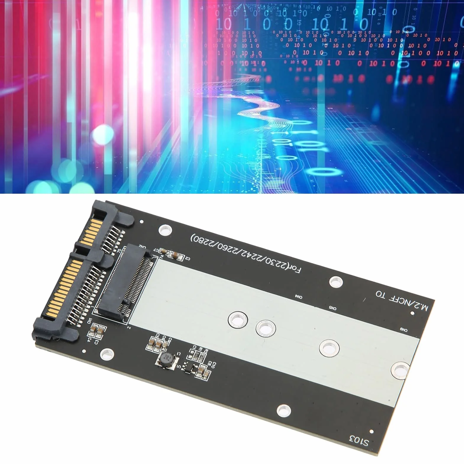 Adapter konwertera M.2 NGFF na SATA III obsługuje 2230/2242/2260/2280 m.2 SSD, S103 PCBA-RTK M.2 NGFF do SATA III SSD Solid State Drive Adjustment Card.