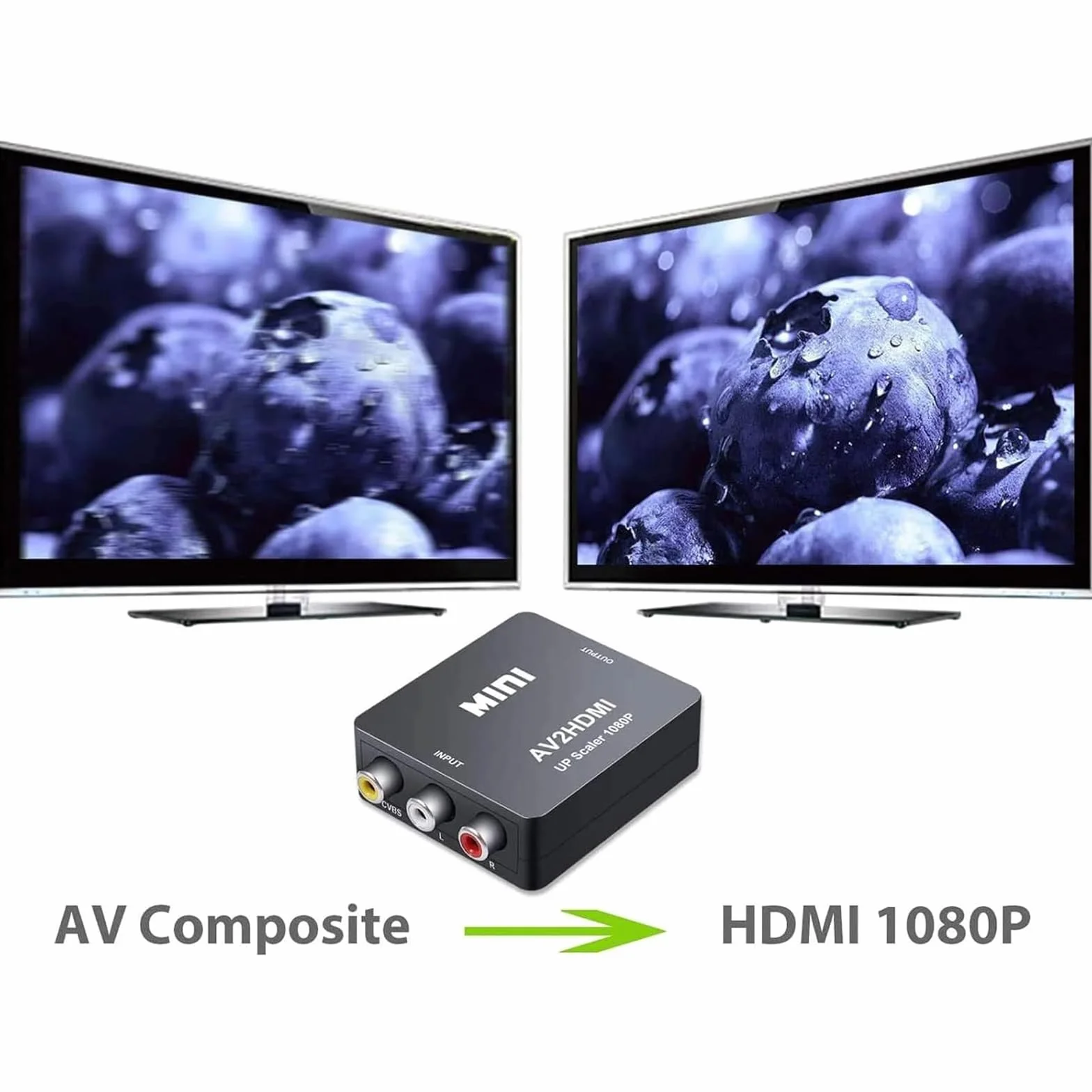 Adapter RCA na HDMI, konwerter AV na HDMI, konwertery do Xbox PS4 PS3 PS2 TV STB VHS kamera DVD