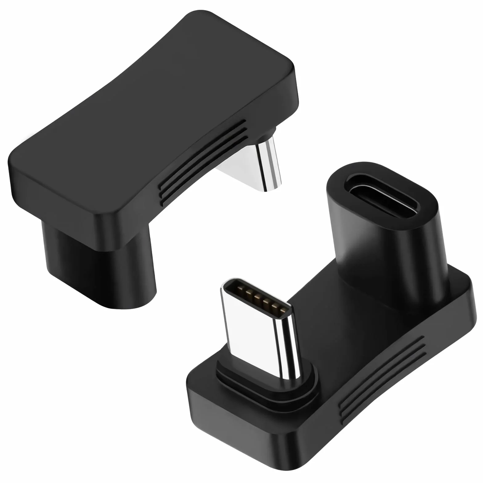 Adapter USB C 180 stopni kątowy (2 sztuki), wtyczka USB C 3.1 do gniazda w kształcie litery U, adapter typu C, transfer danych, wtyczka kompatybilna z Steam Deck, tabletem USB-C i telefonem