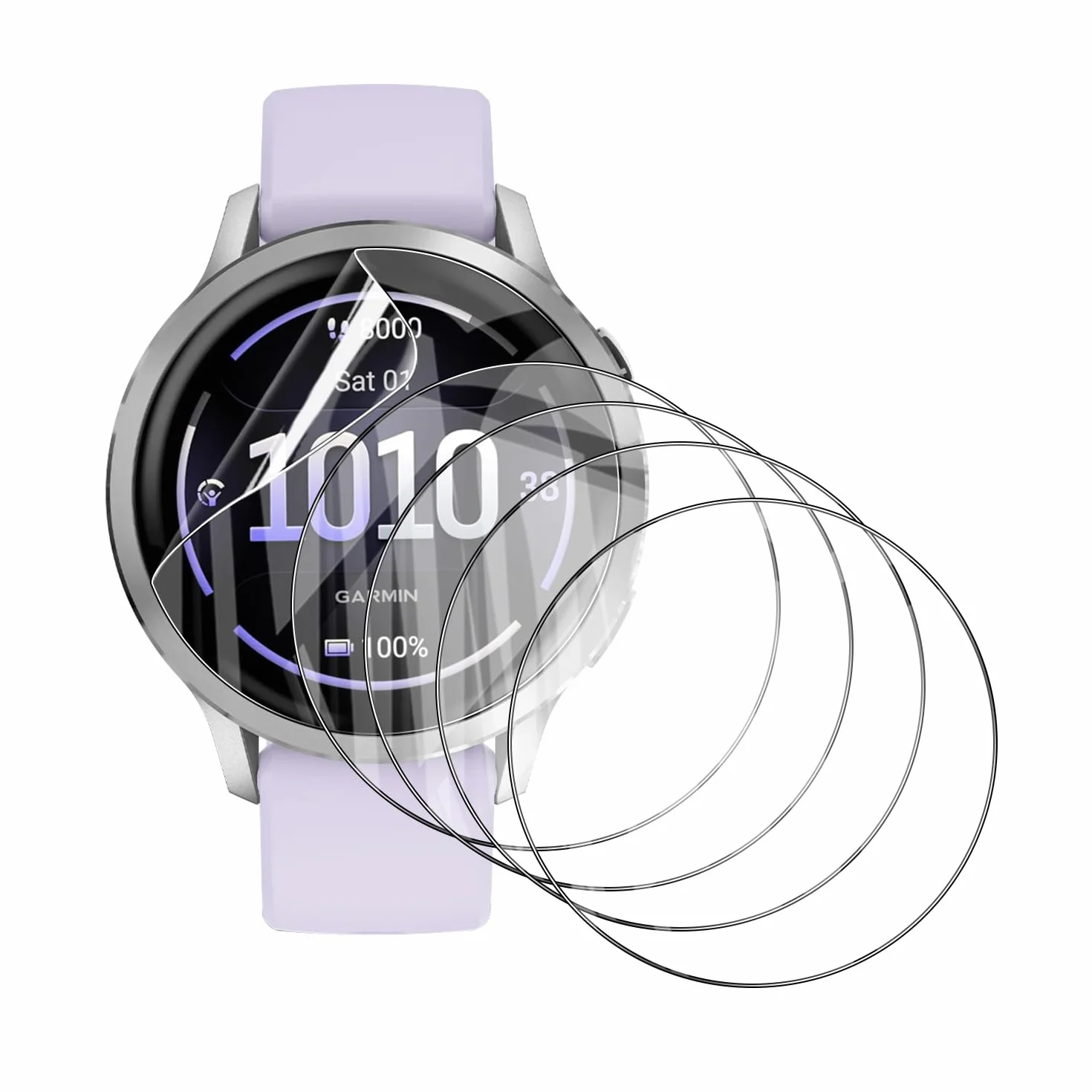 5-pak miękkich ochraniaczy ekranu do Garmin Venu 3s/Garmin Venu 4 41 mm, elastyczna folia ochronna TPU do Gamin Venu 4, pełne pokrycie, HD Clear, z łatwym narzędziem do wyrównania przy