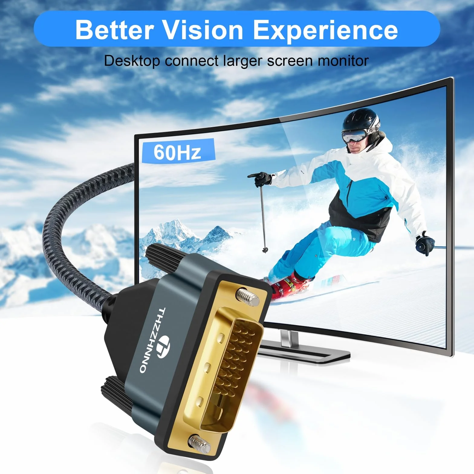 Kabel DisplayPort na DVI 0,5M, Pozłacany Port Wyświetlacza do DVI-D, Nylonowy Pleciony Adapter Męski na Męski, Kompatybilny z Komputerem, Laptopem, Monitorem, Projektorem