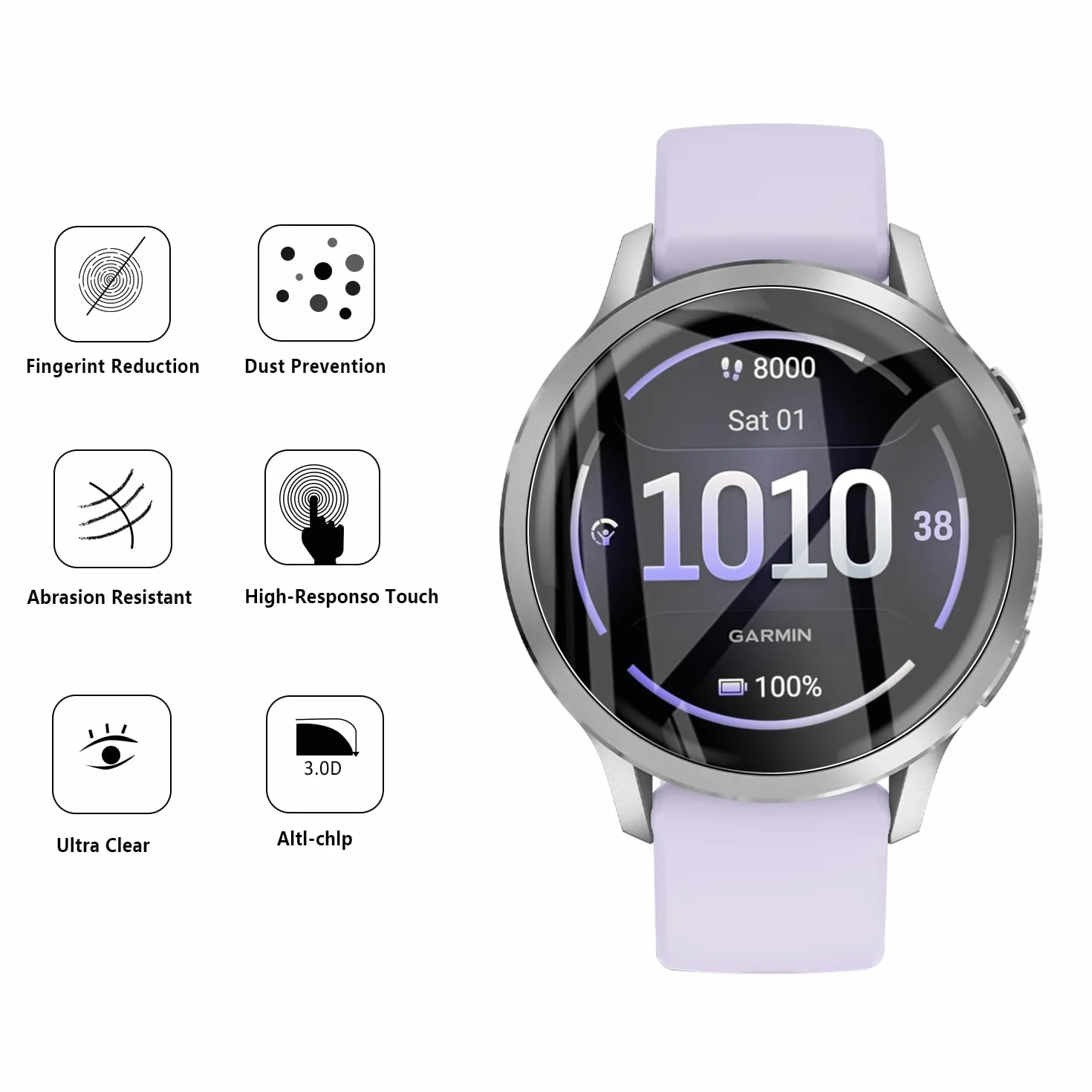 5-pak miękkich ochraniaczy ekranu do Garmin Venu 3s/Garmin Venu 4 41 mm, elastyczna folia ochronna TPU do Gamin Venu 4, pełne pokrycie, HD Clear, z łatwym narzędziem do wyrównania przy