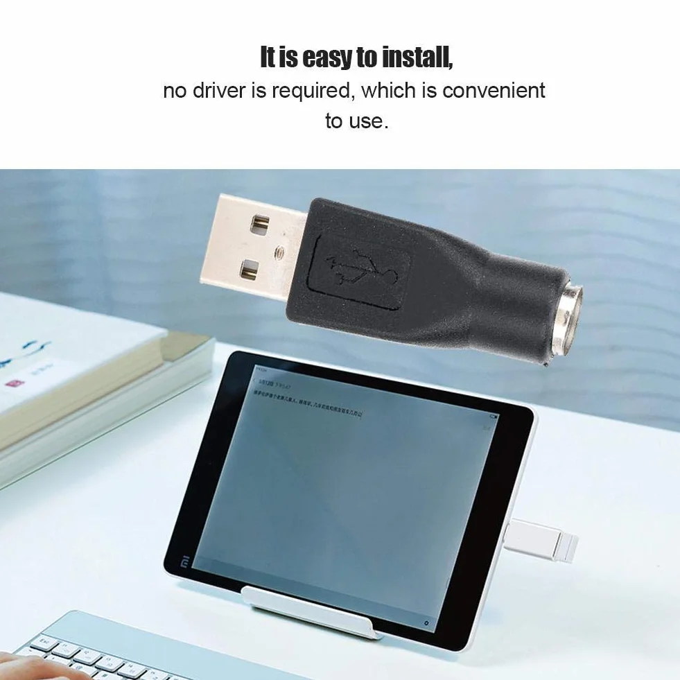 ASHATA 5 szt. adapter USB męski do konwerter myszy lub klawiatury, mały i przenośny, Plug and Play