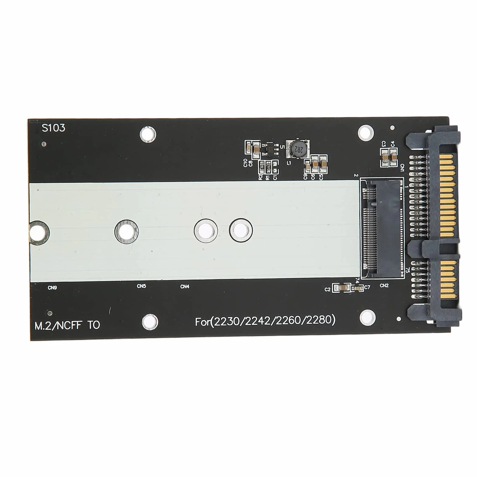 Adapter konwertera M.2 NGFF na SATA III obsługuje 2230/2242/2260/2280 m.2 SSD, S103 PCBA-RTK M.2 NGFF do SATA III SSD Solid State Drive Adjustment Card.