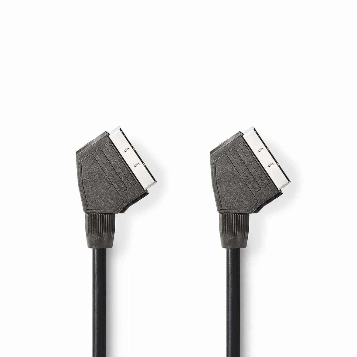 Nedis Kabel SCART - wtyczka SCART - wtyczka SCART - niklowana - 480p - 1,50 m - okrągła - PCW - czarna - etykieta