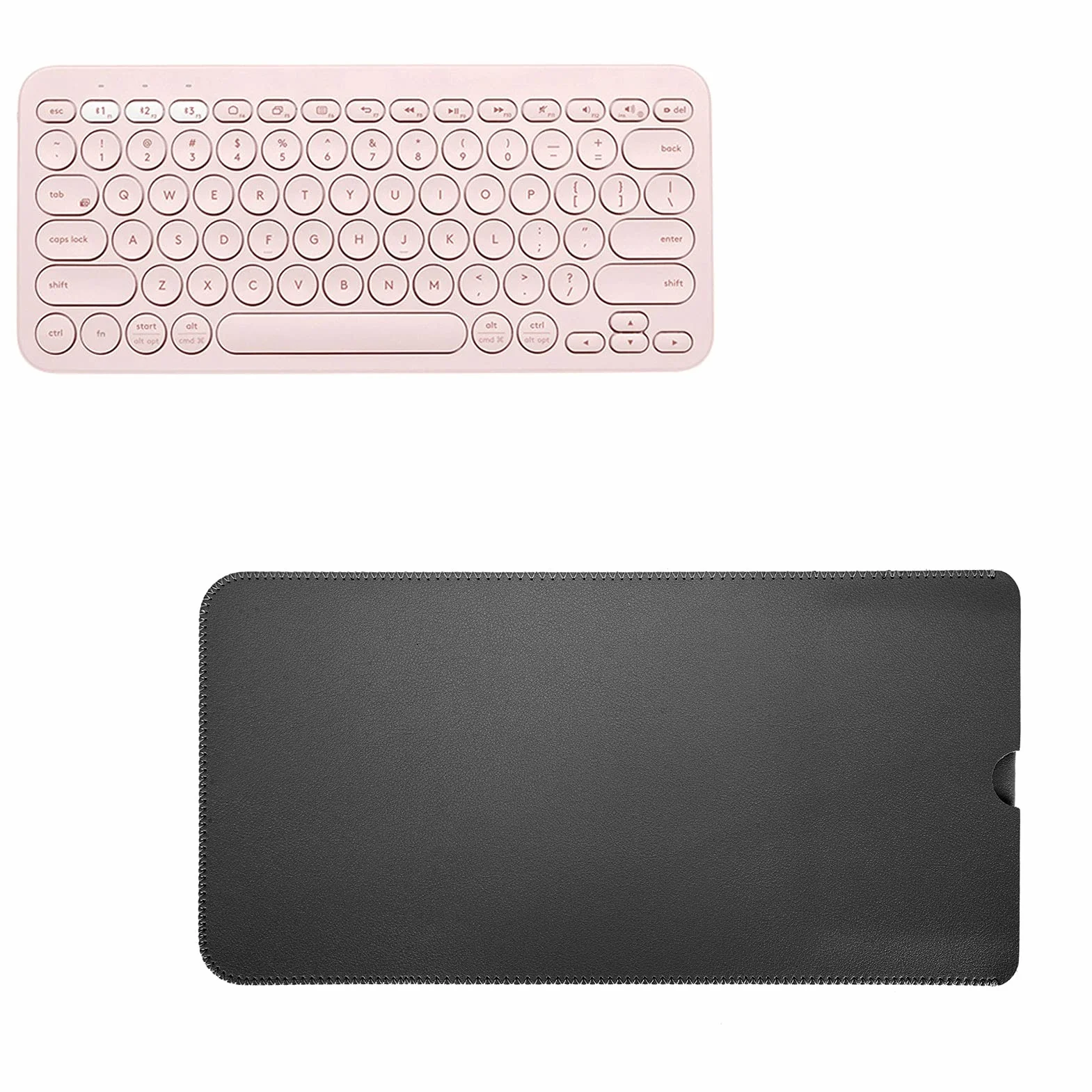 Etui na klawiaturę ze sztucznej skóry, przenośne etui na klawiaturę, odporna na uderzenia osłona klawiatury do K380 Bluetooth Multi-Device Wireless Keyboard (czarny)