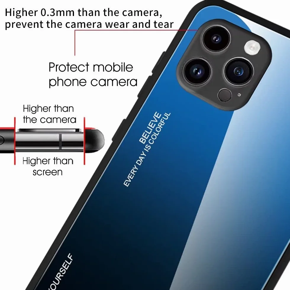 EASSGU Etui pasuje do Realme 11 Pro/Realme 11 Pro+ / Realme 11 ProPlus (6,7 cala), gradientowe szklane etui na telefon komórkowy przeciw upadkowi i zadrapaniom - czerwony czarny