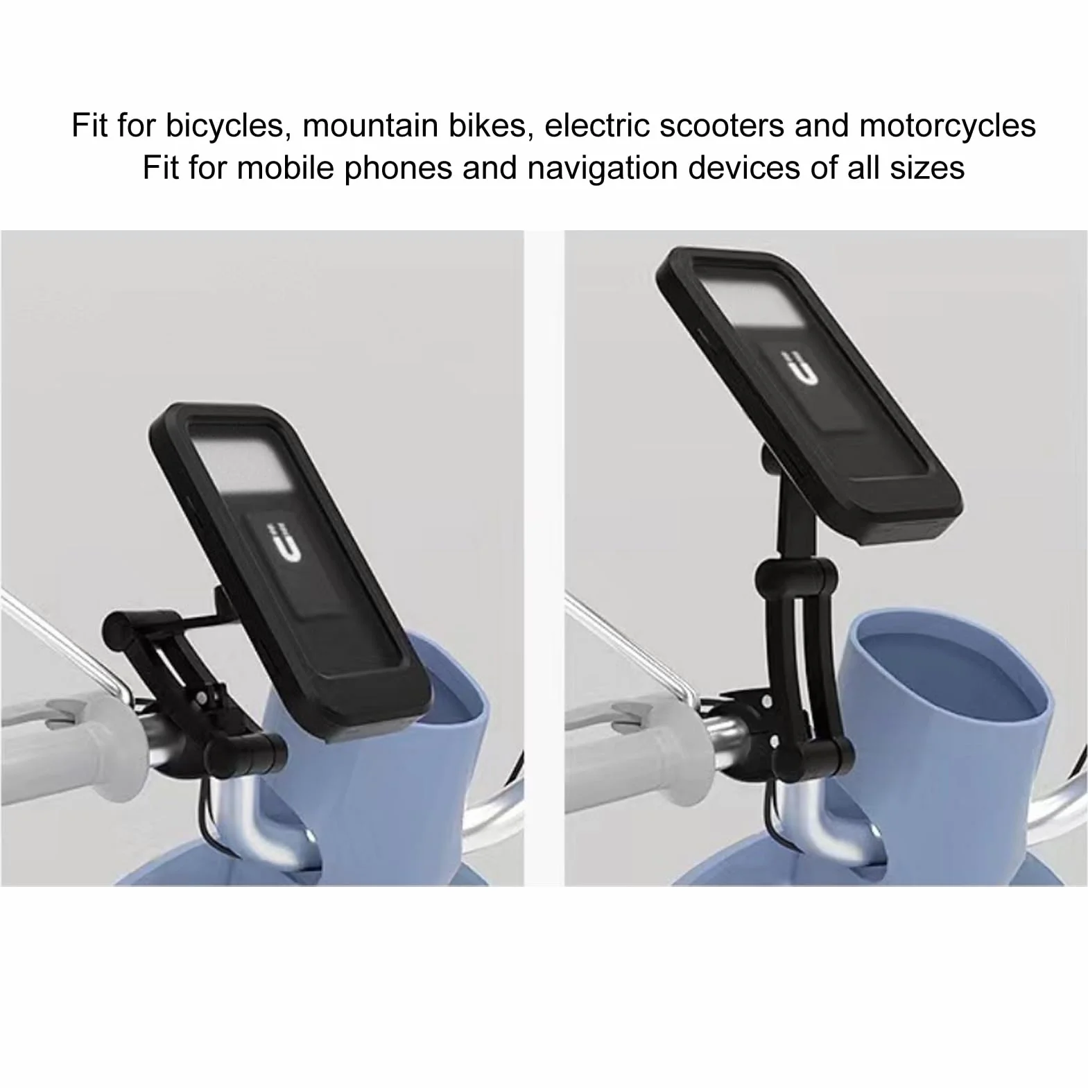 Uchwyt na Telefon Rowerowy, Uniwersalny Wodoodporny Uchwyt na Telefon do Hulajnogi Elektrycznej, Wielofunkcyjny Uchwyt na Telefon na kierownicę Motocykla do Wszystkich Telefonów