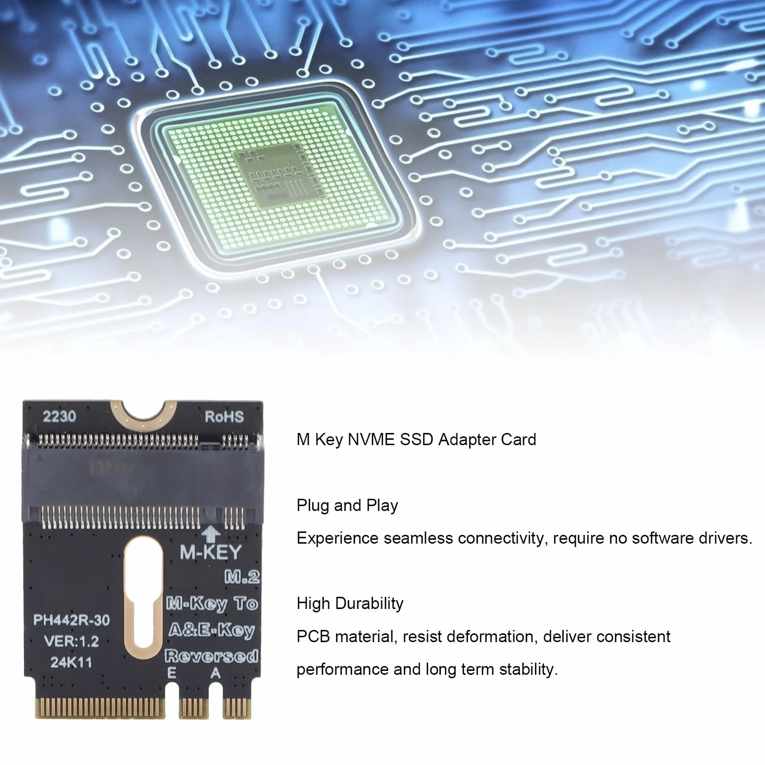 M.2 A i E WiFi Port PCIE 4.0 M KLUCZ NVME SSD Adapter, Obsługa Prędkości PCIE 4.0 dla NVME SSD, 2230 2240 2260 2280 M.2 Rozmiary Kart