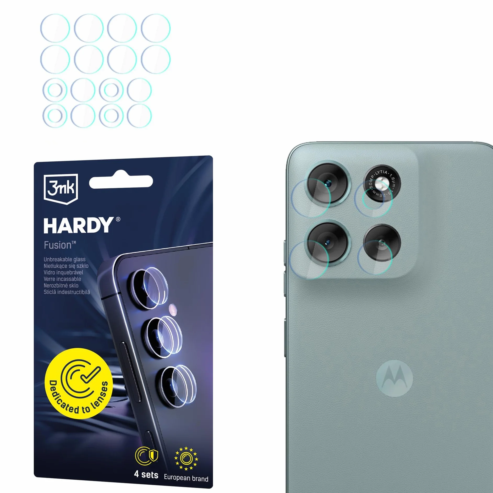 3mk Fusion Lens Protection Szkło Hybrydowe na Obiektyw do Motorola Moto G56, Ochrona Soczewki, Bez Utraty Jakości Zdjęć, Niewidoczne